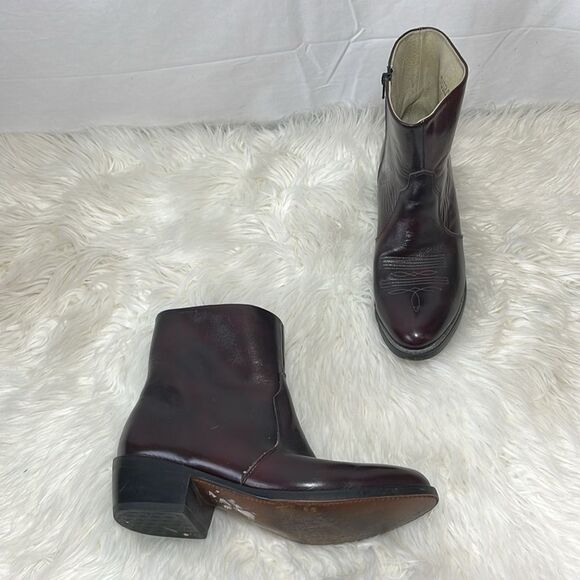 Durango Brown Leather Side Zip Short Western Boots Sz 8.5 EE - Picture 1 of 7